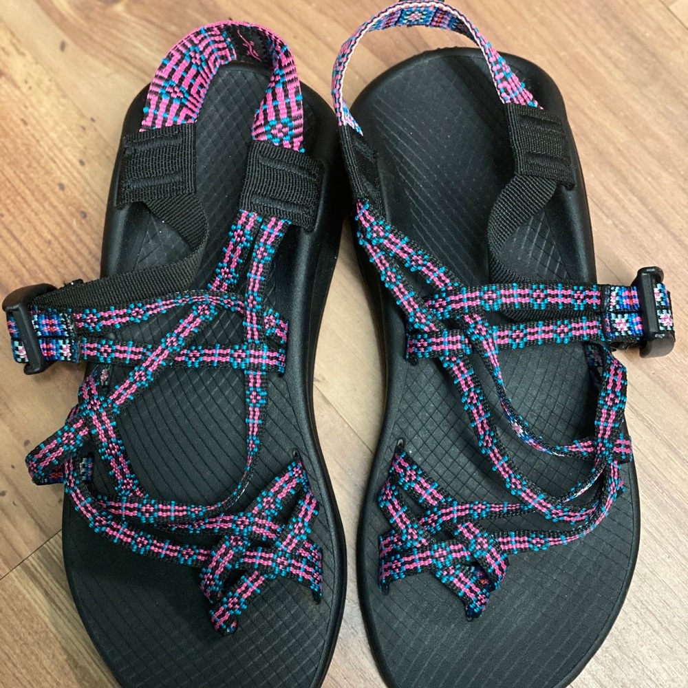 Chaco Sandals Pink Teal Black ladies 6 Z X Style
